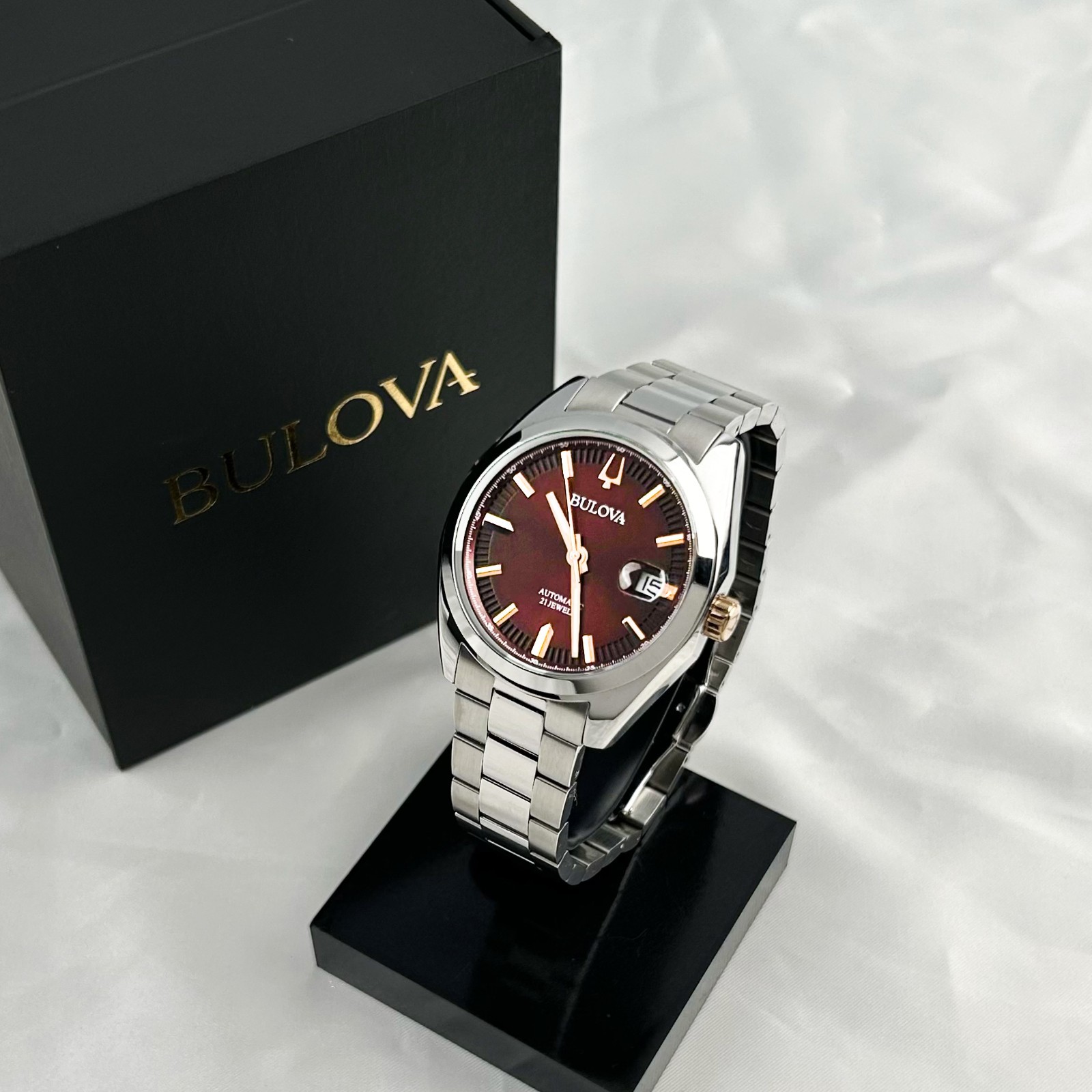 New w/box/Bulova 98B422 Surveyor Automatic Red Dial Automatic |Watch 39MM