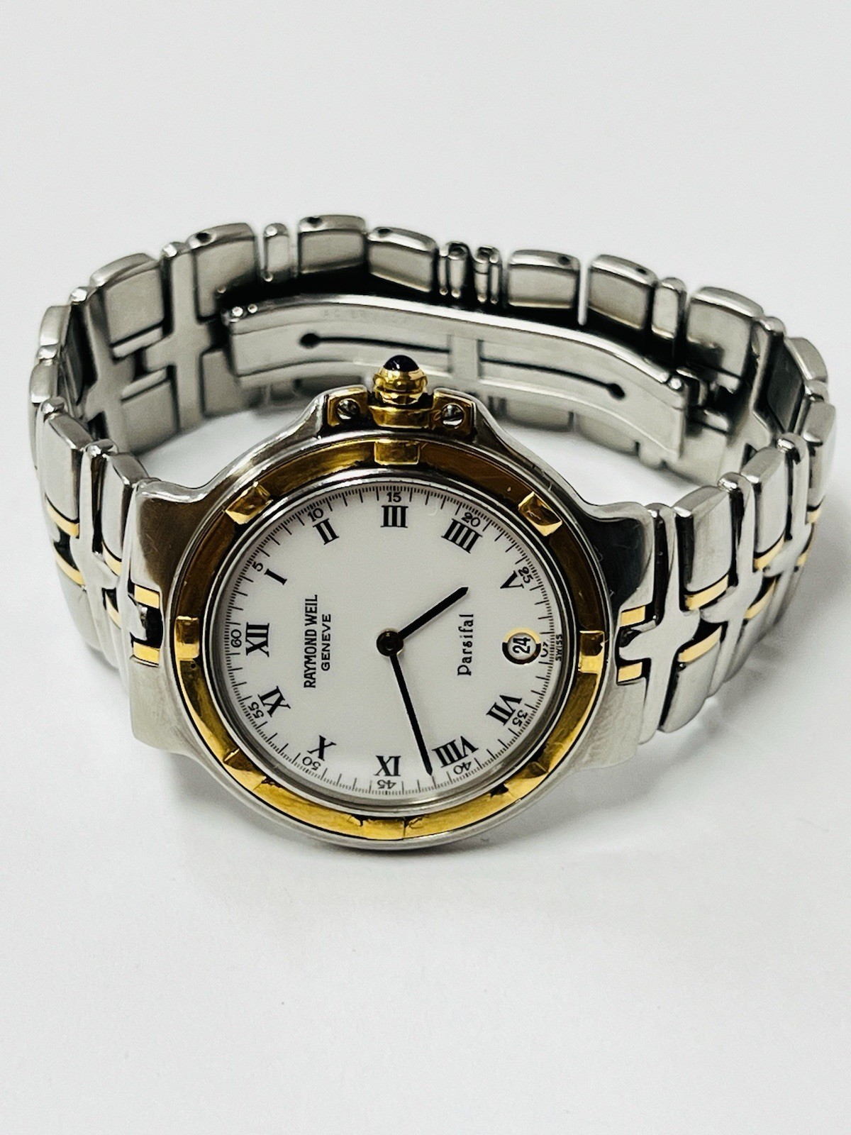 Raymond Weil Geneve Parsifal Two-Tone SS Quartz White Roman Dial Date