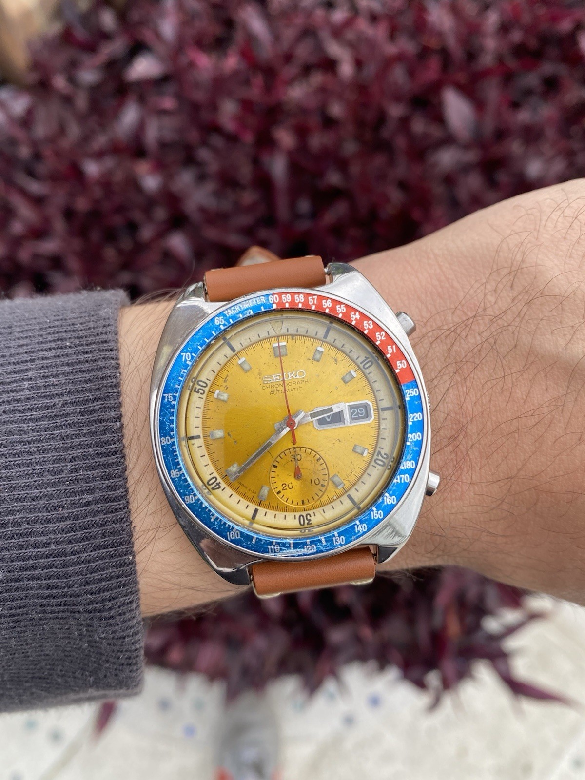 Seiko Pogue Pepsi Bezel 6139-6002 Automatic Chronograph Vintage