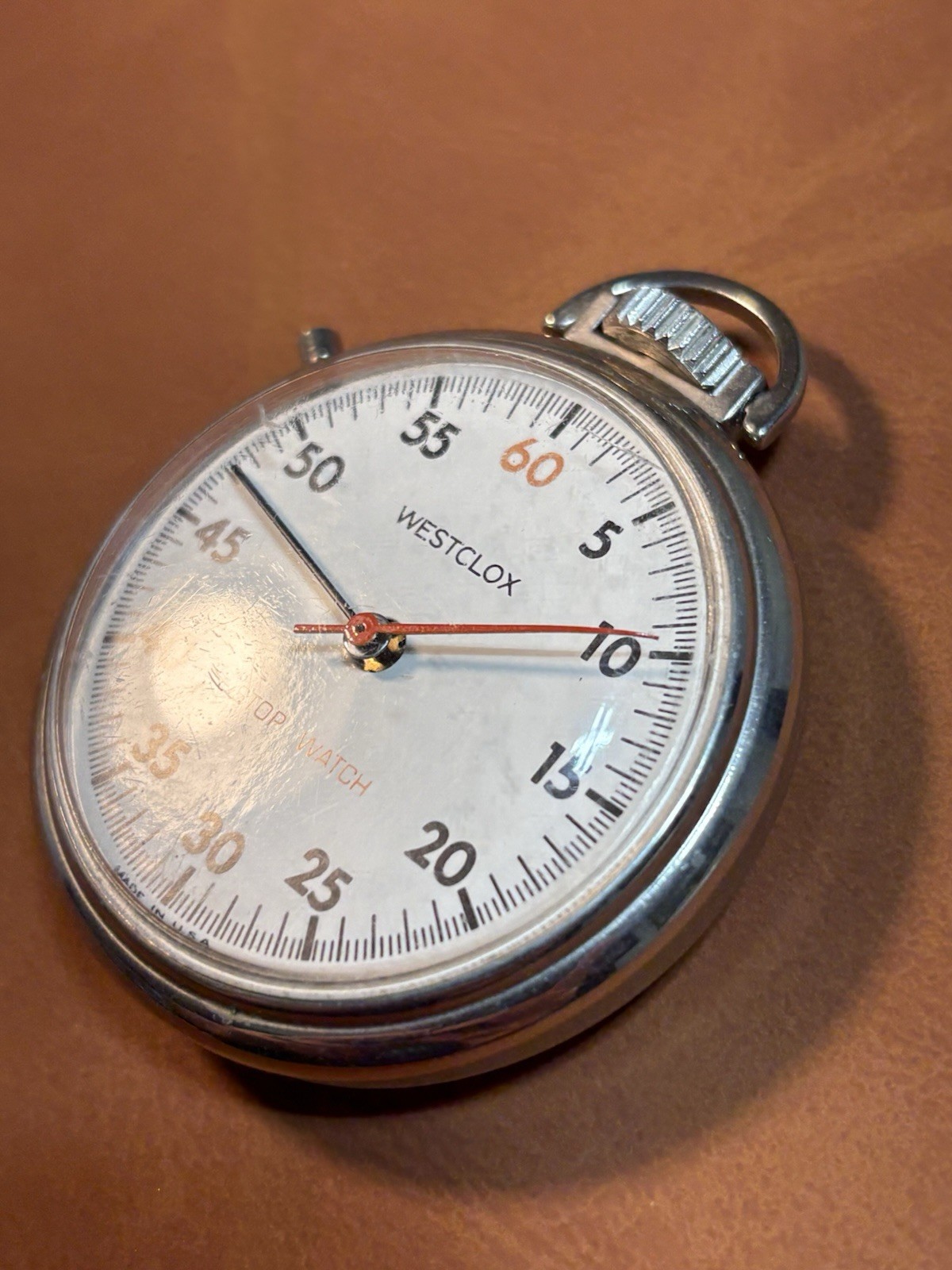 Vintage Westclox Mechanical Wind Up Stop Watch,Made Is USA,50mm,Runs