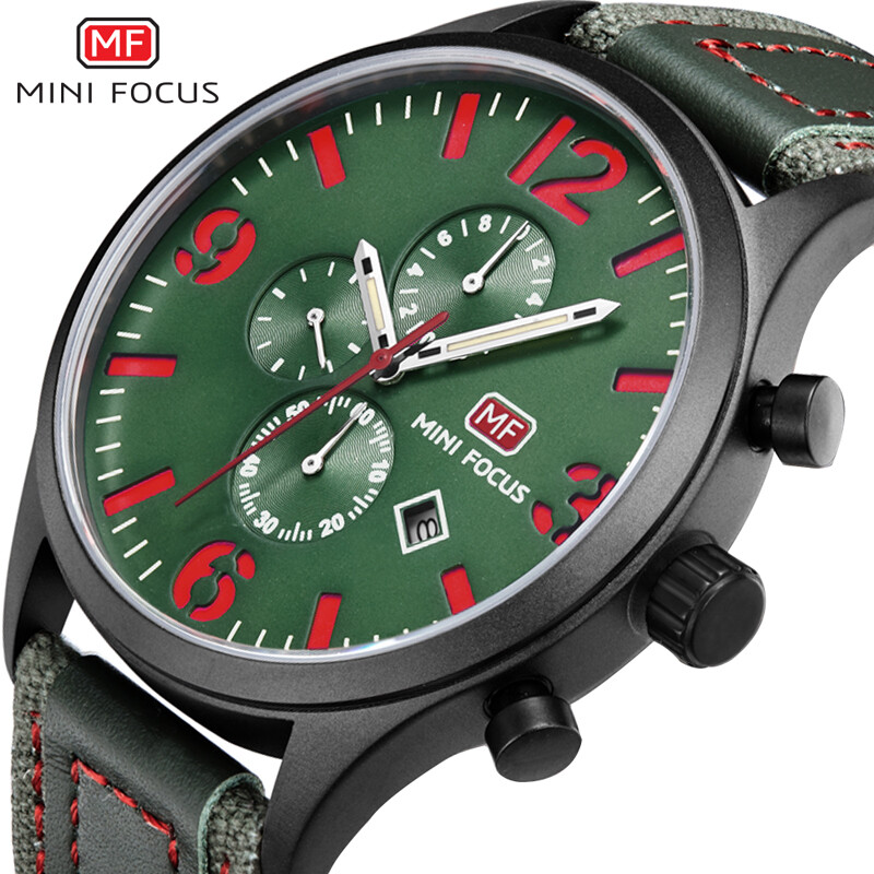 Mini focus Men Watch Quartz Sports Watches Male Nylon Strap Military Wrist Watch