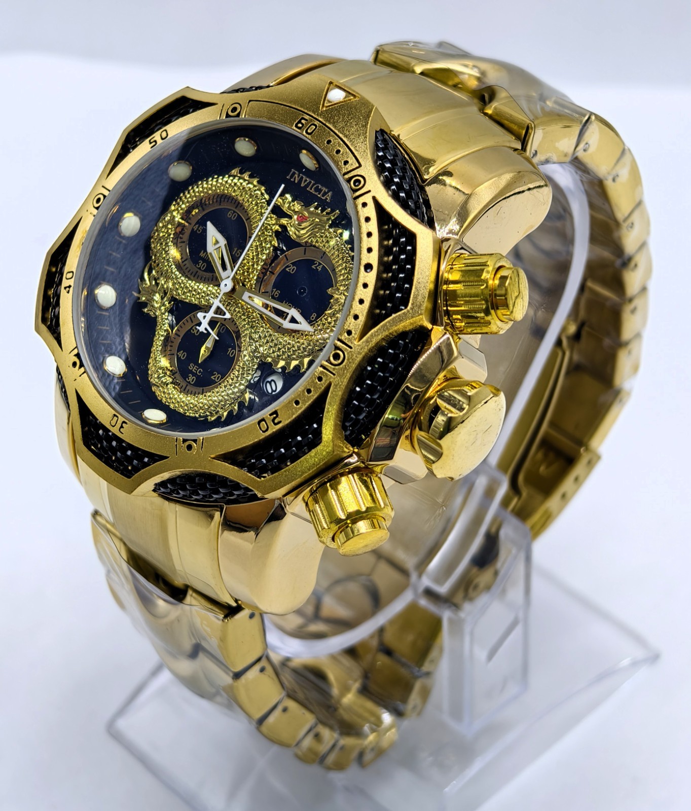 Fantastic Invicta Dragon Quartz Chronograph Black Dial Analog Men’s Wrist Watch