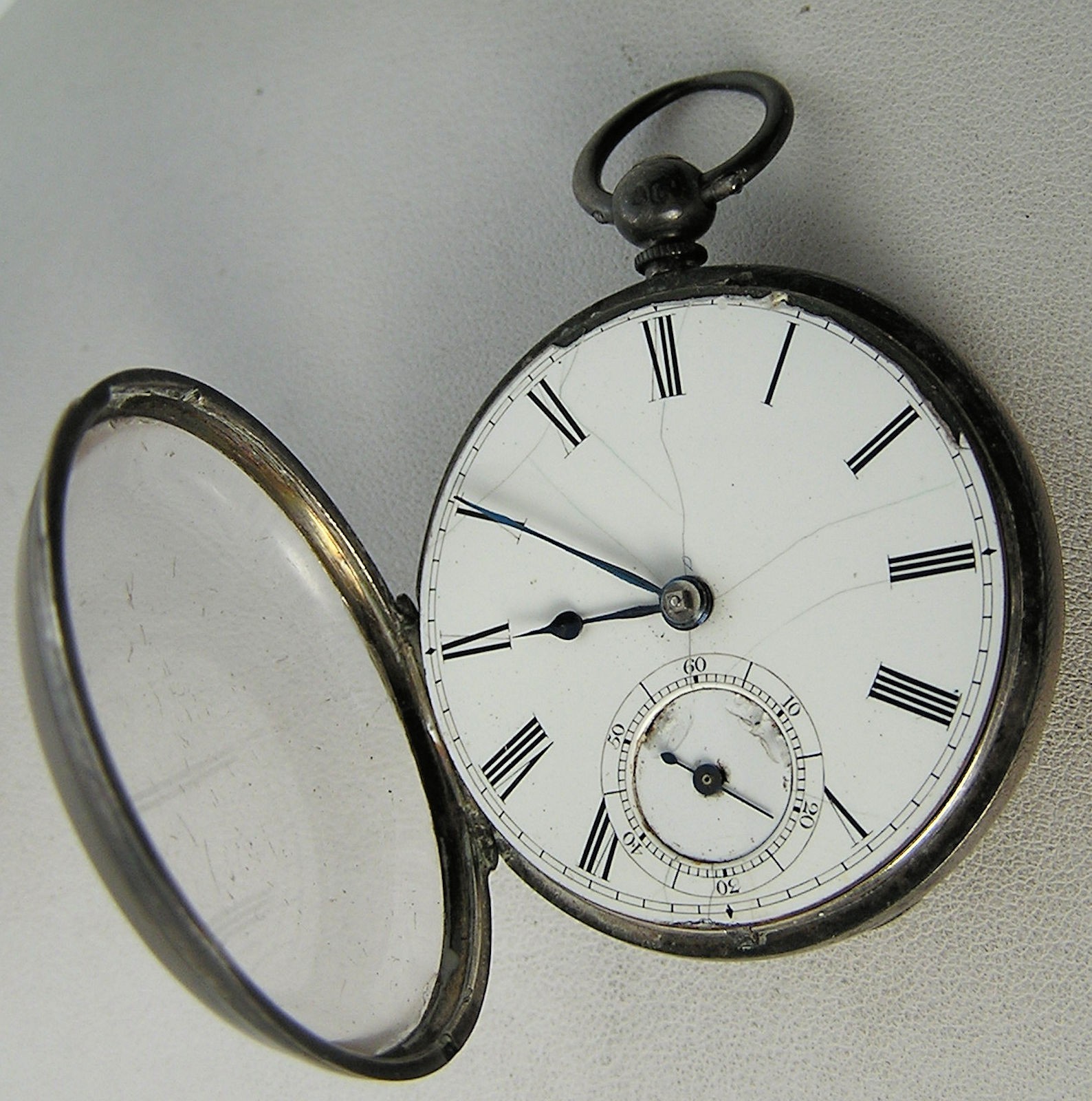 1920 Chain Drive Fusee Sterling Pocket Watch 46.5mm 82.5g Solid Balance Key Wind