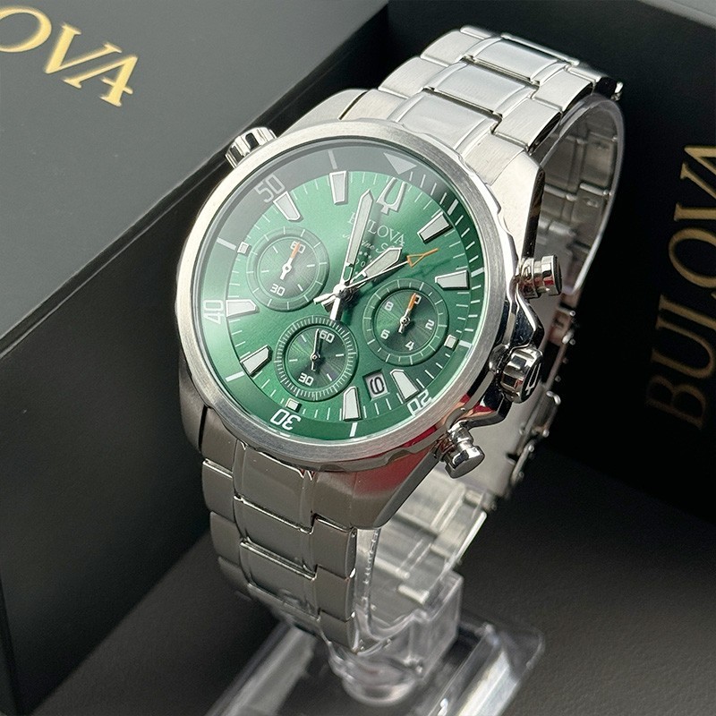 Bulova Marine Star Series B 96B396 Green Dial Quartz Men’s Watch 43mm