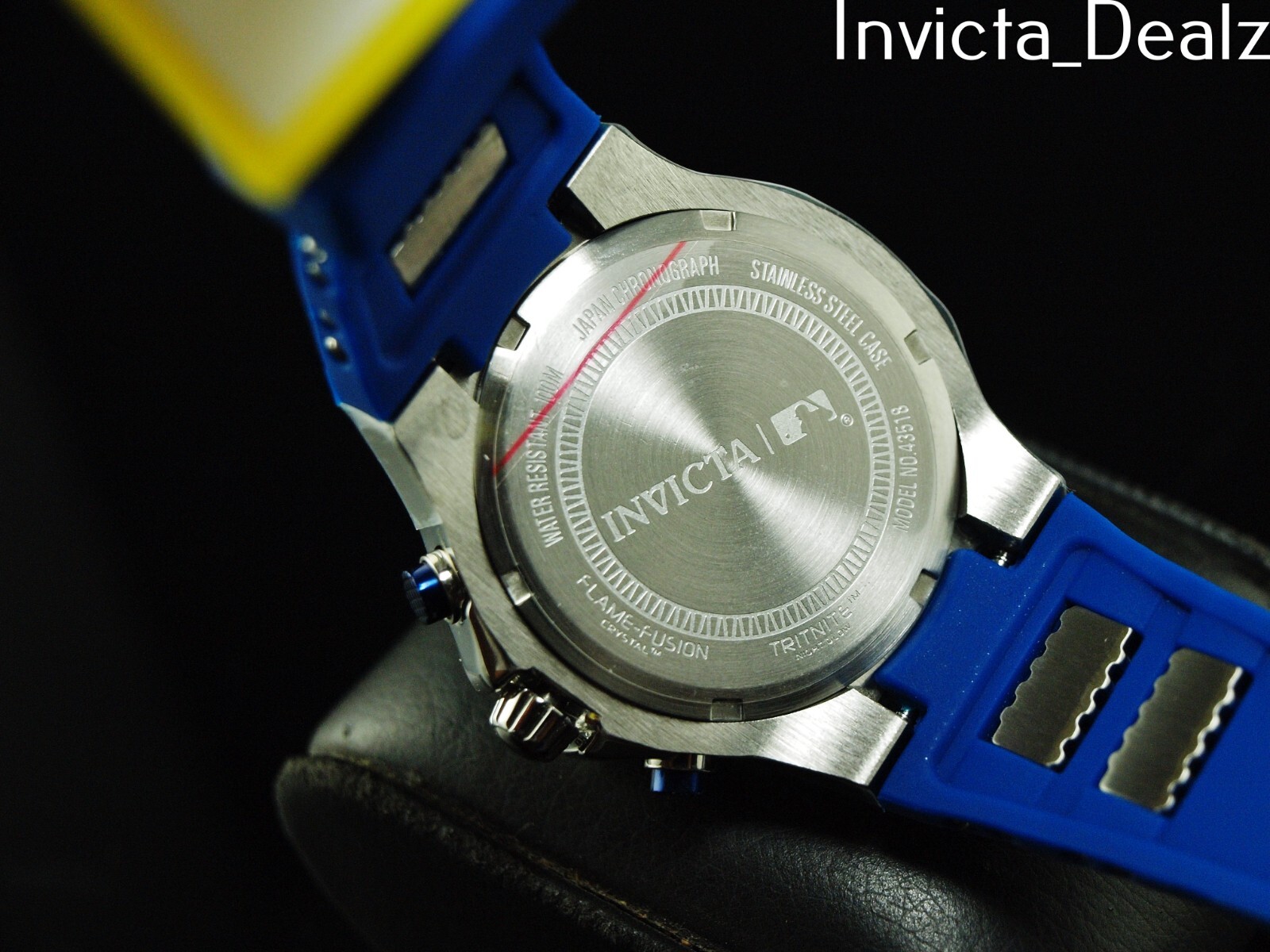 Invicta 40mm MLB Chicago Cubs Bolt GMT Quartz Blue Strap SS Watch