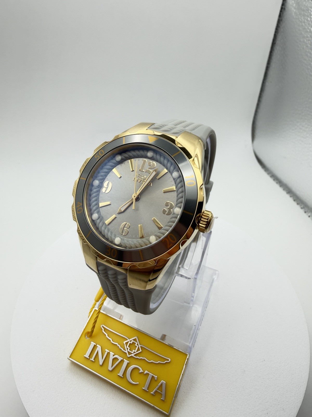 17483- Invicta Angel Halo Women’s Watch Gold Gray Dial. Charcoal. 38mm New