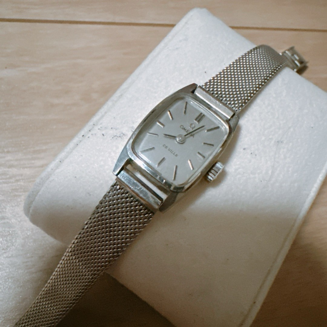 OMEGA De Ville Mechanical Manual Winding Silver Dial Ladies Antique Watch