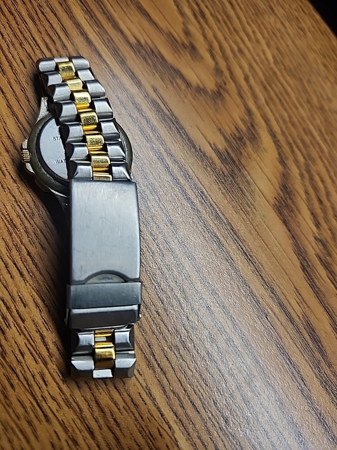 ANNE KLEIN 2 TONE LADIES GOLD FACE DATE WATCH 2 TONE BRACELET BAND UNTESTED