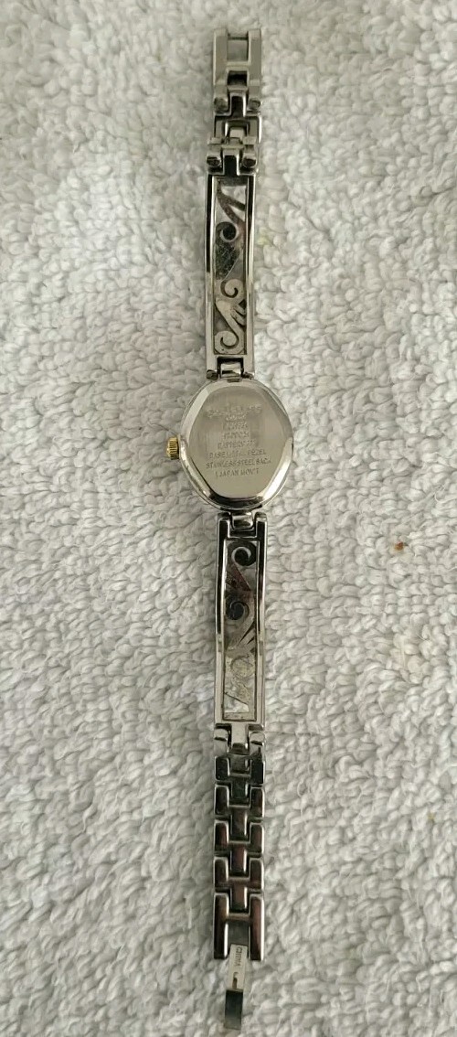 LA Express LAX1331 Genuine Diamond Quartz Analog Ladies Watch Sz. 6 1/2″