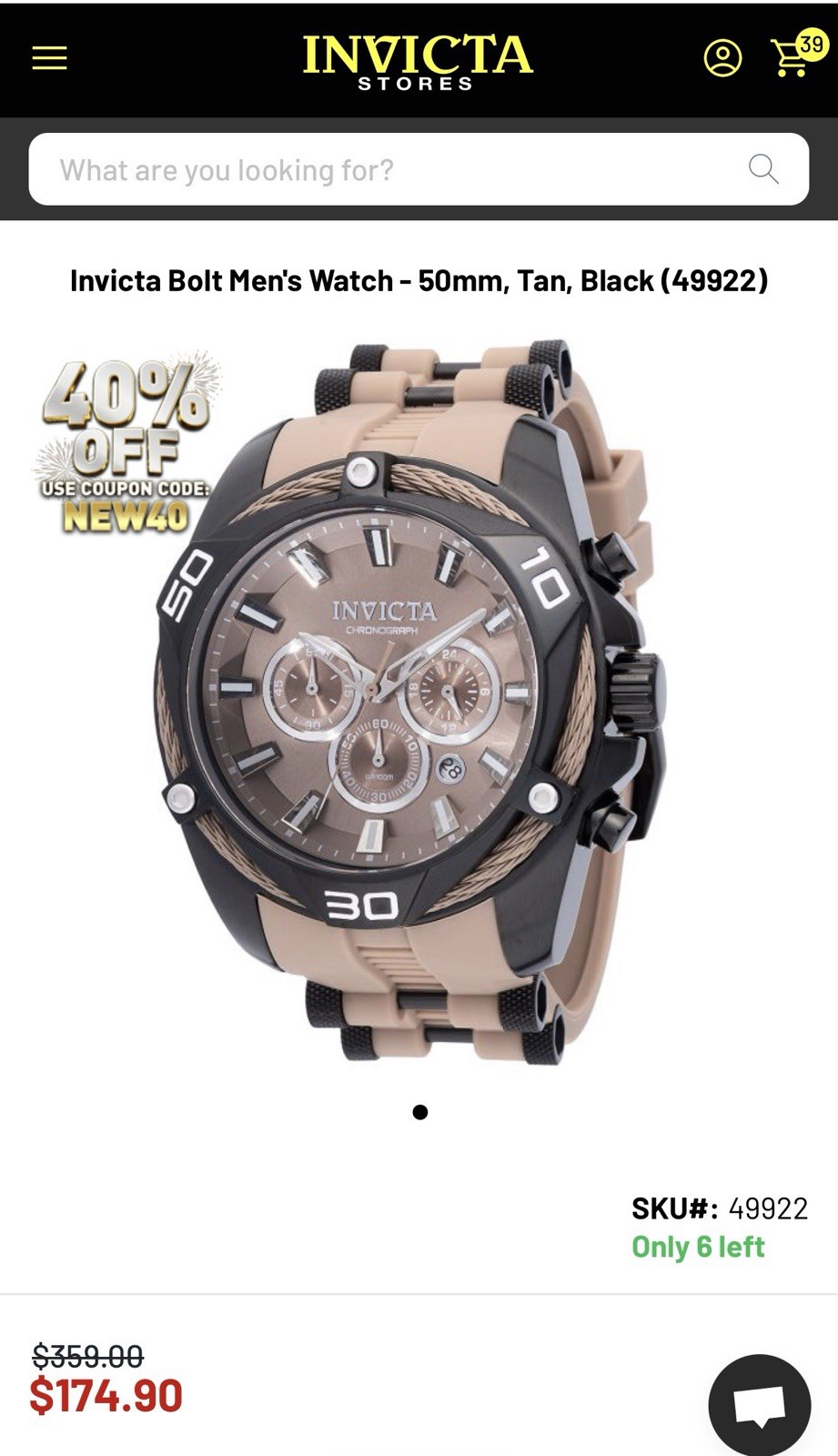 Invicta Bolt 50m 49922