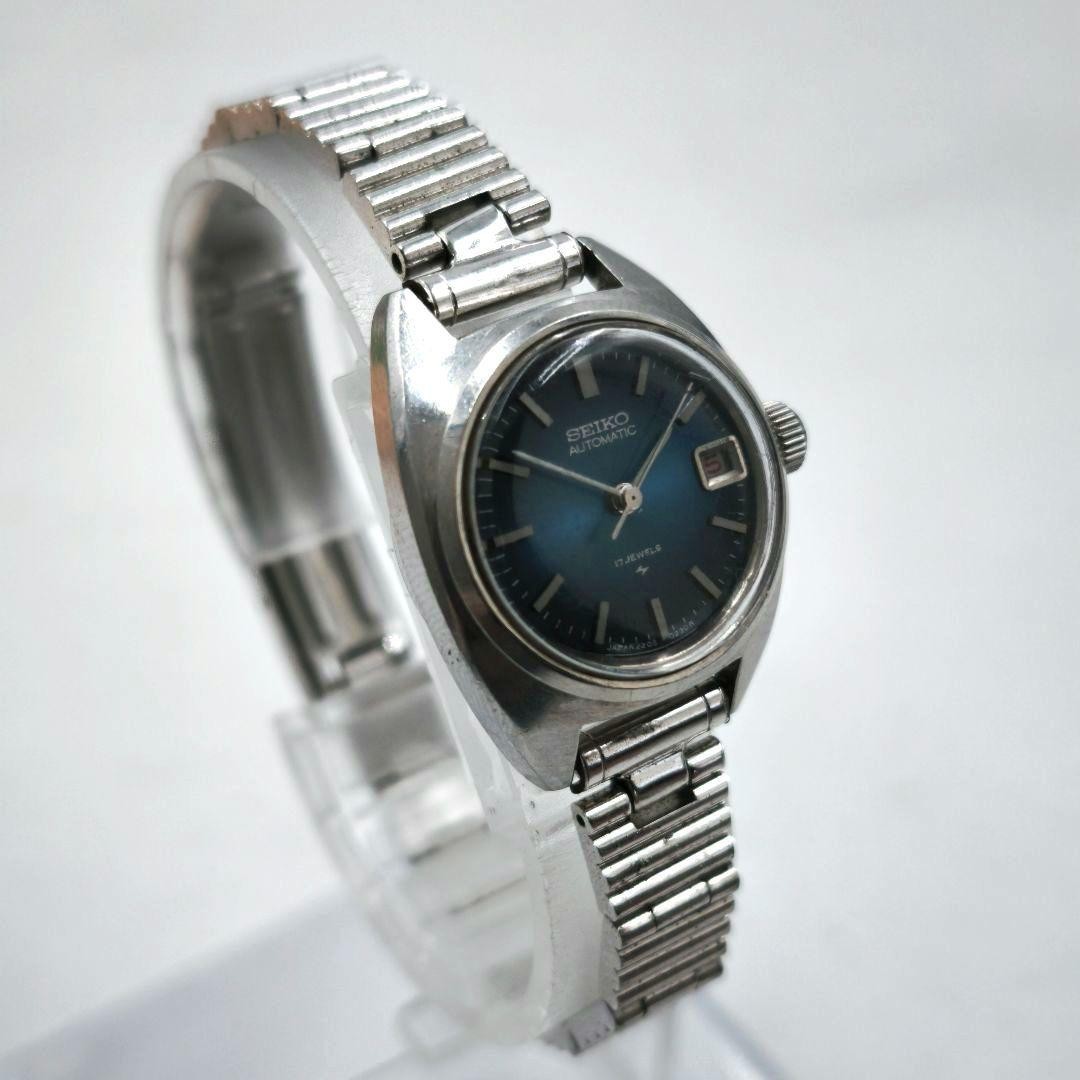 [High-Quality, Working] Seiko Automatic Watch, Ladies, Blue, 17 Jewels, Antique