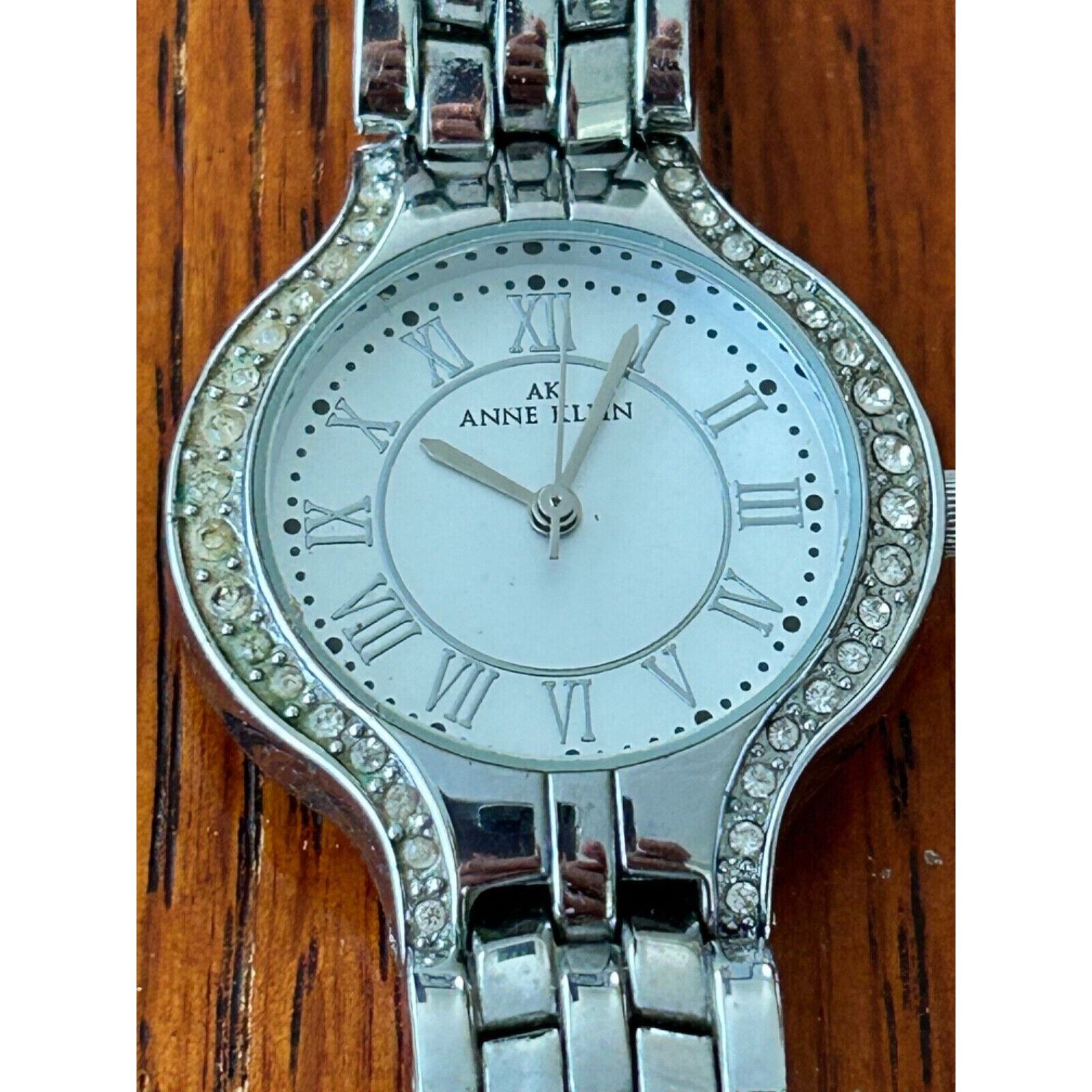 Anne Klein 1o/9671 York Stainless Silver-Tone Watch Whitel Dial