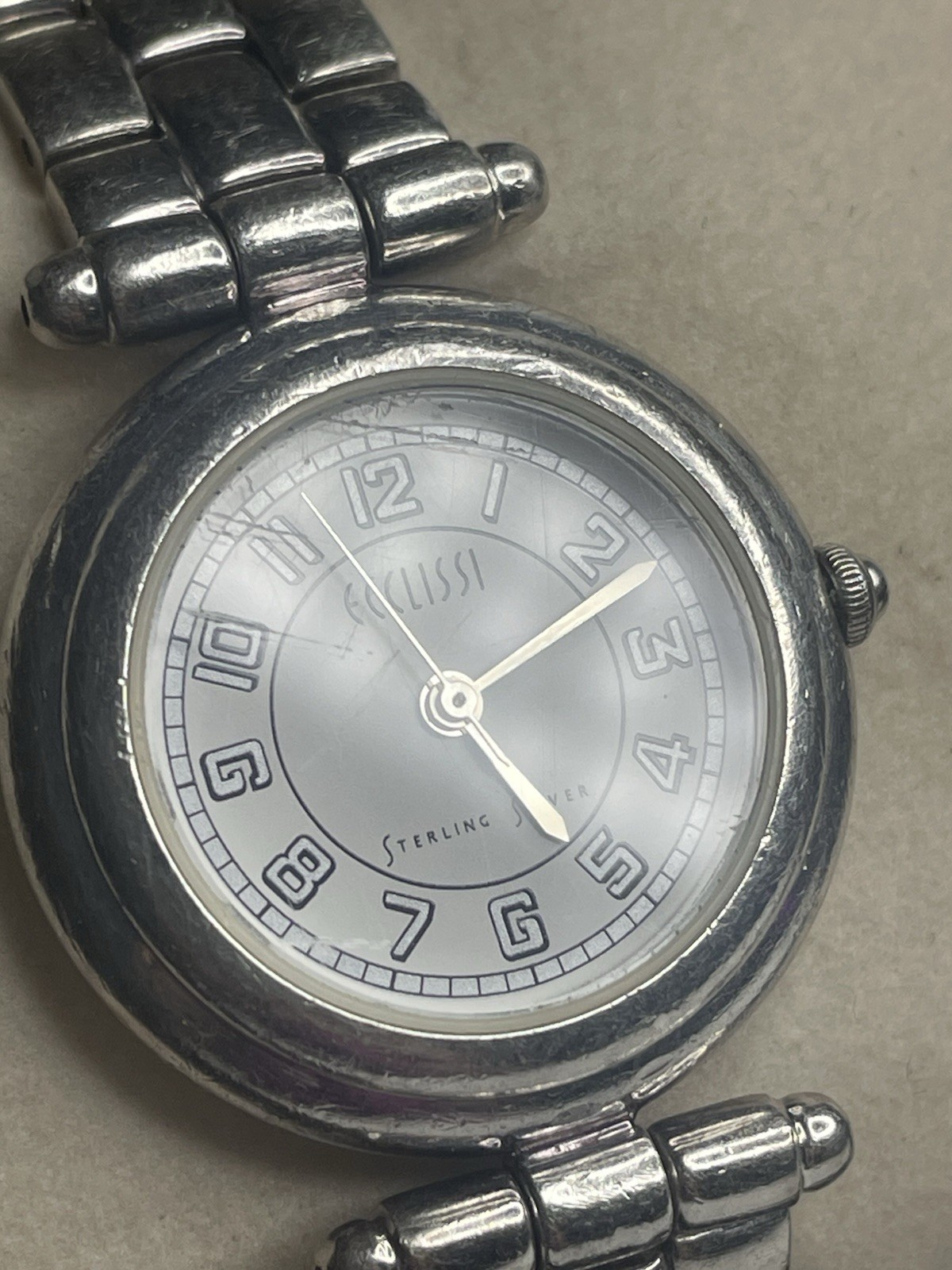 Vintage Ecclissi Fully 925 Sterling Silver Woman’s Watch Original 925 Bracelet