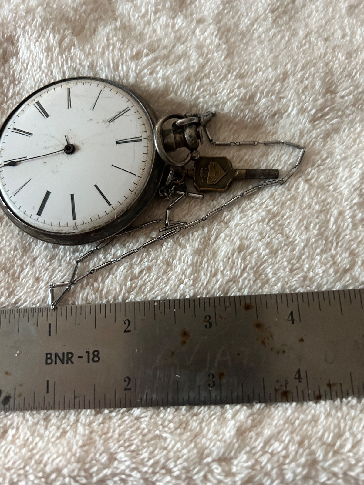 Antique Chinese Duplex Coin Silver Key Wind Pocket Watch