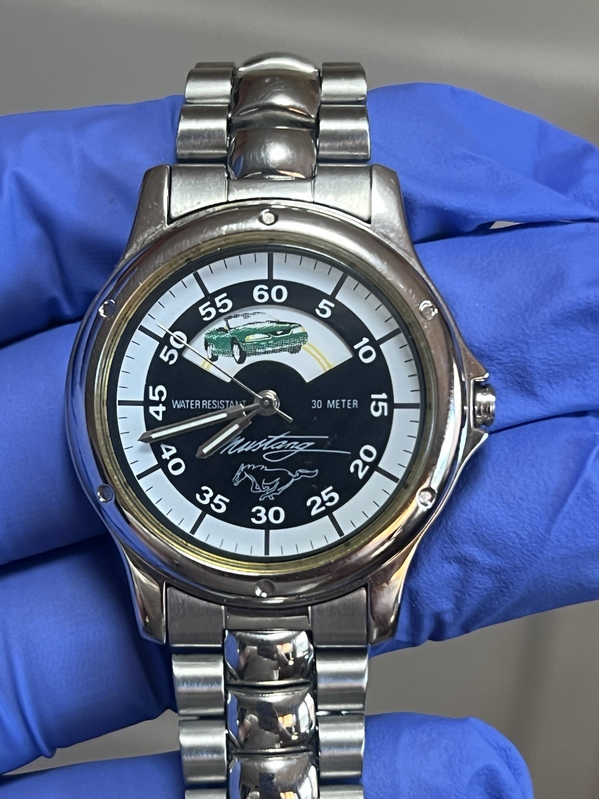 Rare Triple Animated Ford Mustang Watch F117M – 3 Rotating Cars New Battery