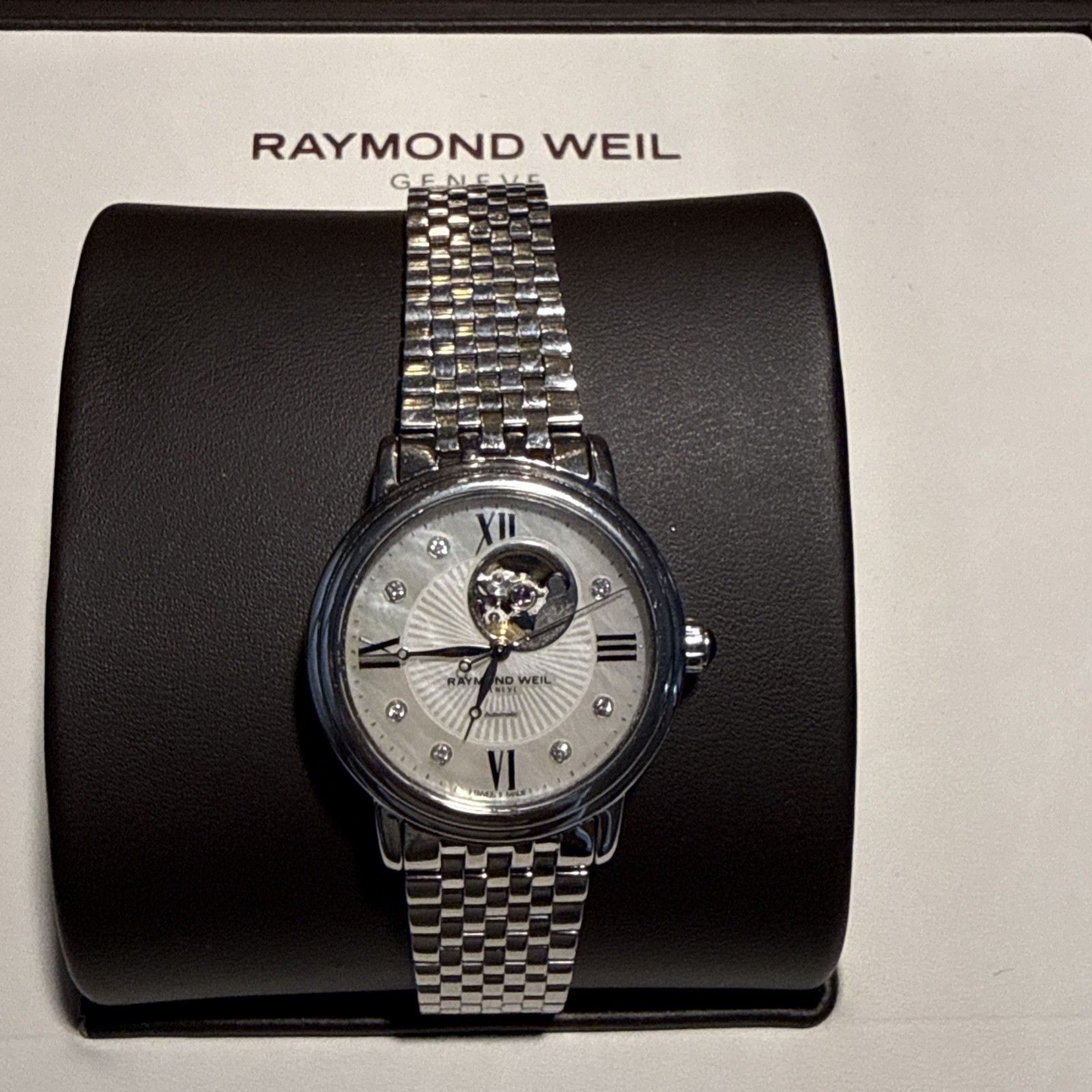 Raymond Weil Maestro 2627-ST-00994 Automatic MOP Diamond Watch Box Papers
