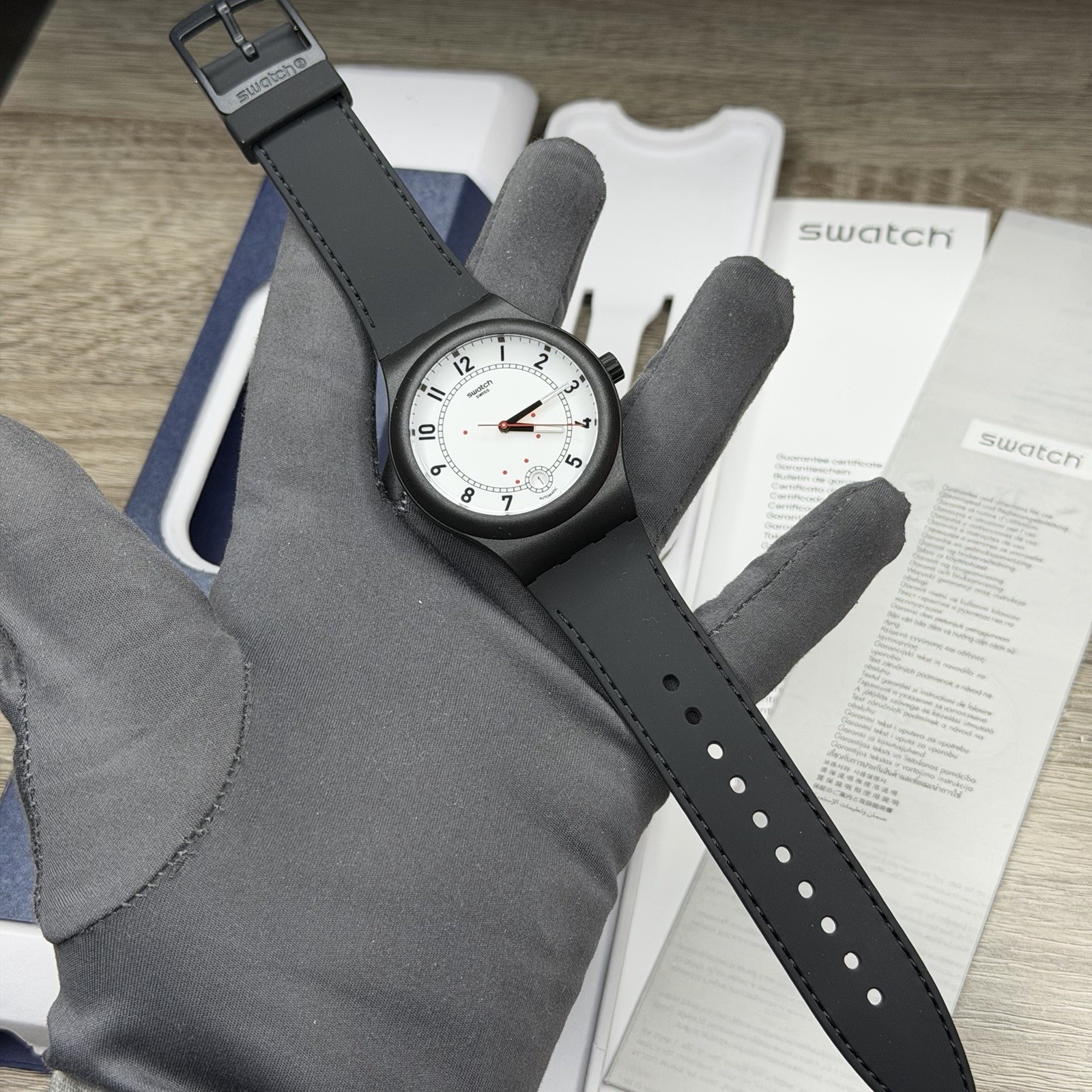 NEW✅AUTOMATIC✅ Swatch SISTEM CHIC Black Silicone Men’s Watch SUTB402