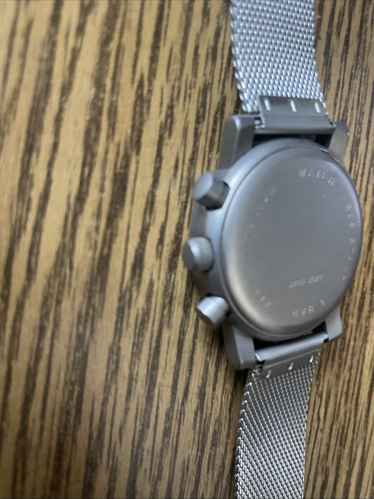 Vintage Rare Boccia Titanium Watch Silver on Silver Mesh Clasp Band Black Hands