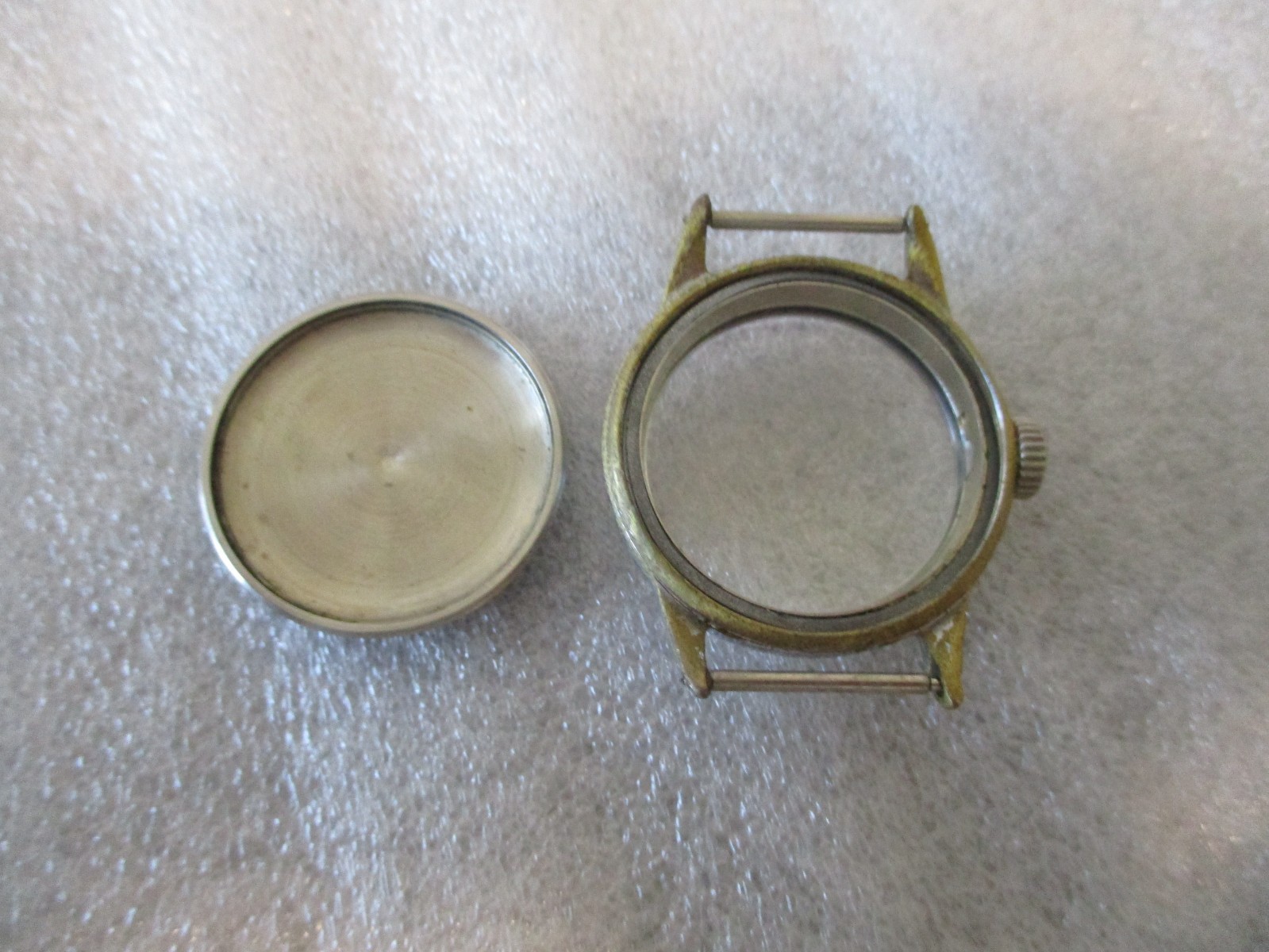 WWII WALTHAM FSSC-88-W-800 US NAVY WATCH CASE (CASE W/DUST COVER+CROWN ONLY) WW2