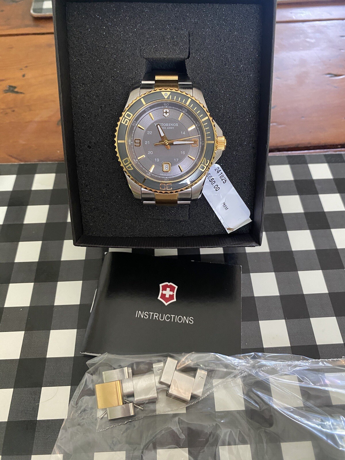 Victorinox 241825 Maverick Grey Dial Two Tone Stainless Steel Men’s Watch