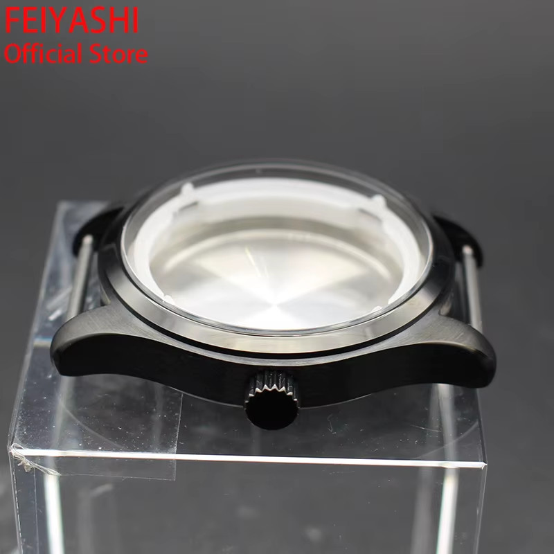 Black PVD 40Mm Brushed and Polished Pilot Watch Case 316L Stainless Steel for Se