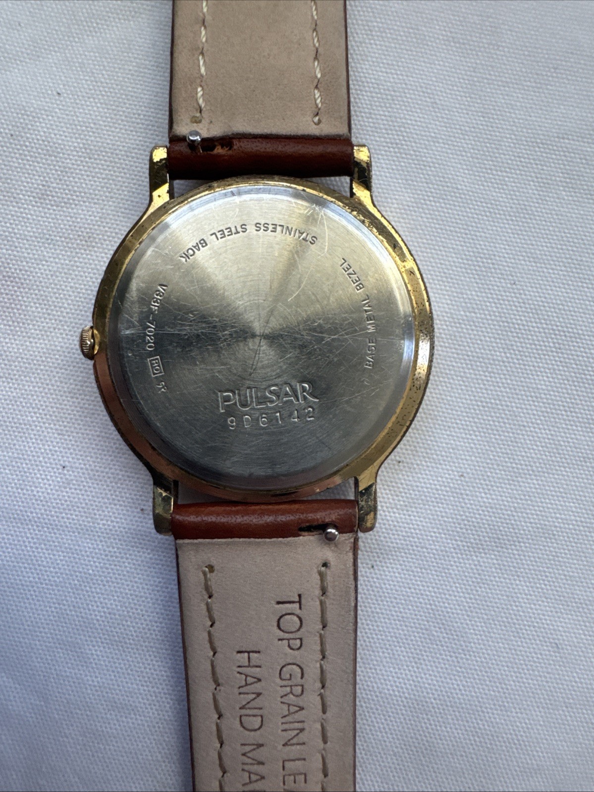 Vintage Pulsar Moon Phase Calendar Quartz Watch 34mm V33F-7020 New batt. Japan