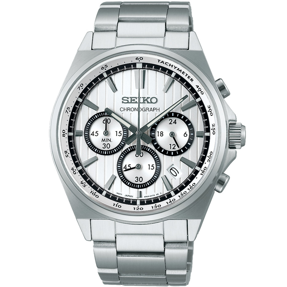SEIKO SELECTION SBTR031 Chronograph Stainless Steel Quartz Watch Silver 41mm