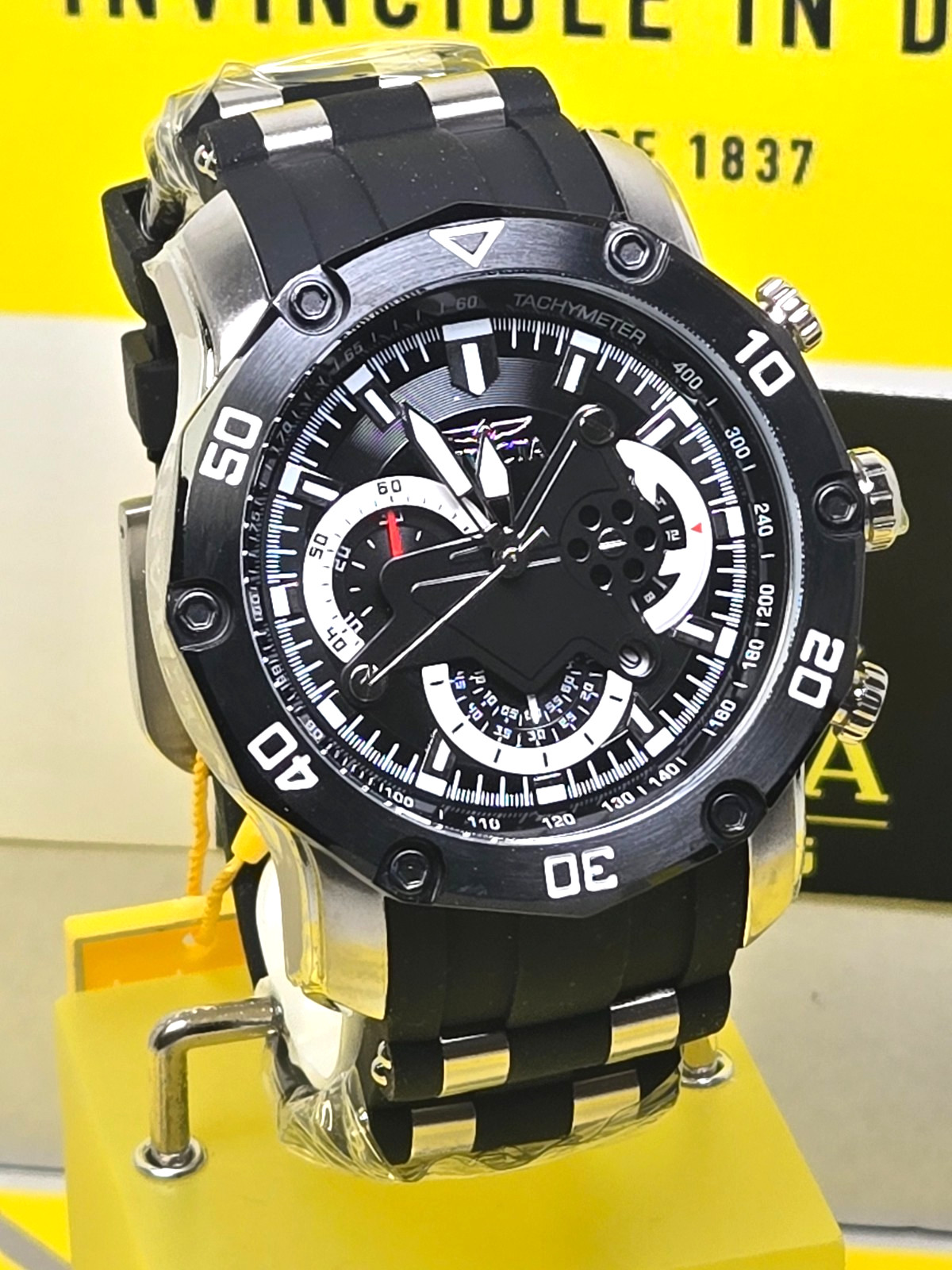 Invicta Pro Diver Scuba Mens Watch 50mm Steel Black with Black Dial NEW!