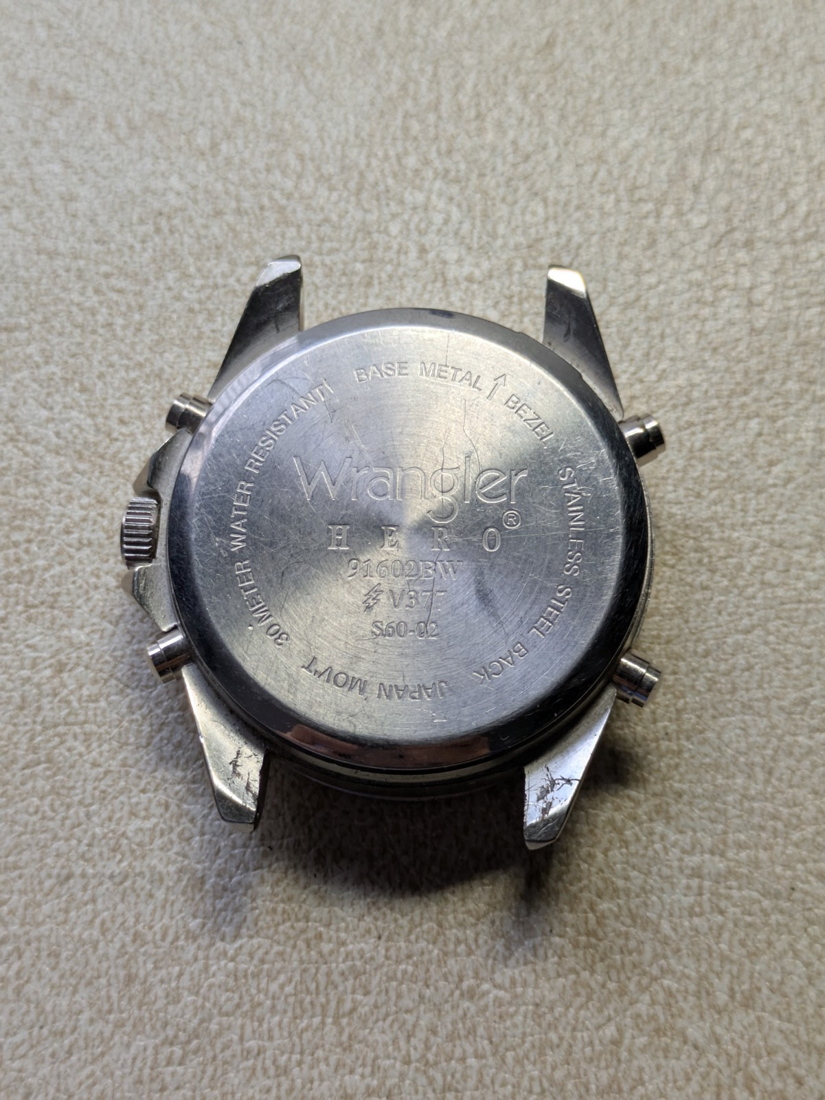 Wrangler Hero 91602BW Watch 30 Meters Water Resistant-FOR PARTS ONLY