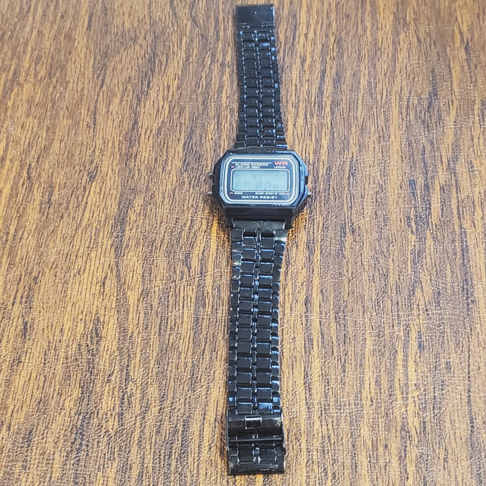 Stainless Steel Retro Digital Watch. Classic BLACK Date Time Alarm Timer US SHIP