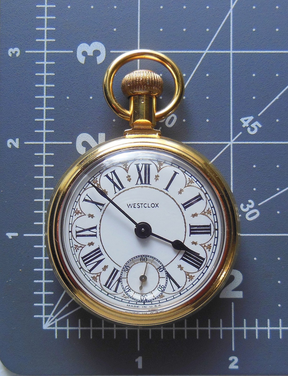 VTG Westclox ‘The Conductor’ Train Themed Mechanical Pocket Watch w/ Chain Runs