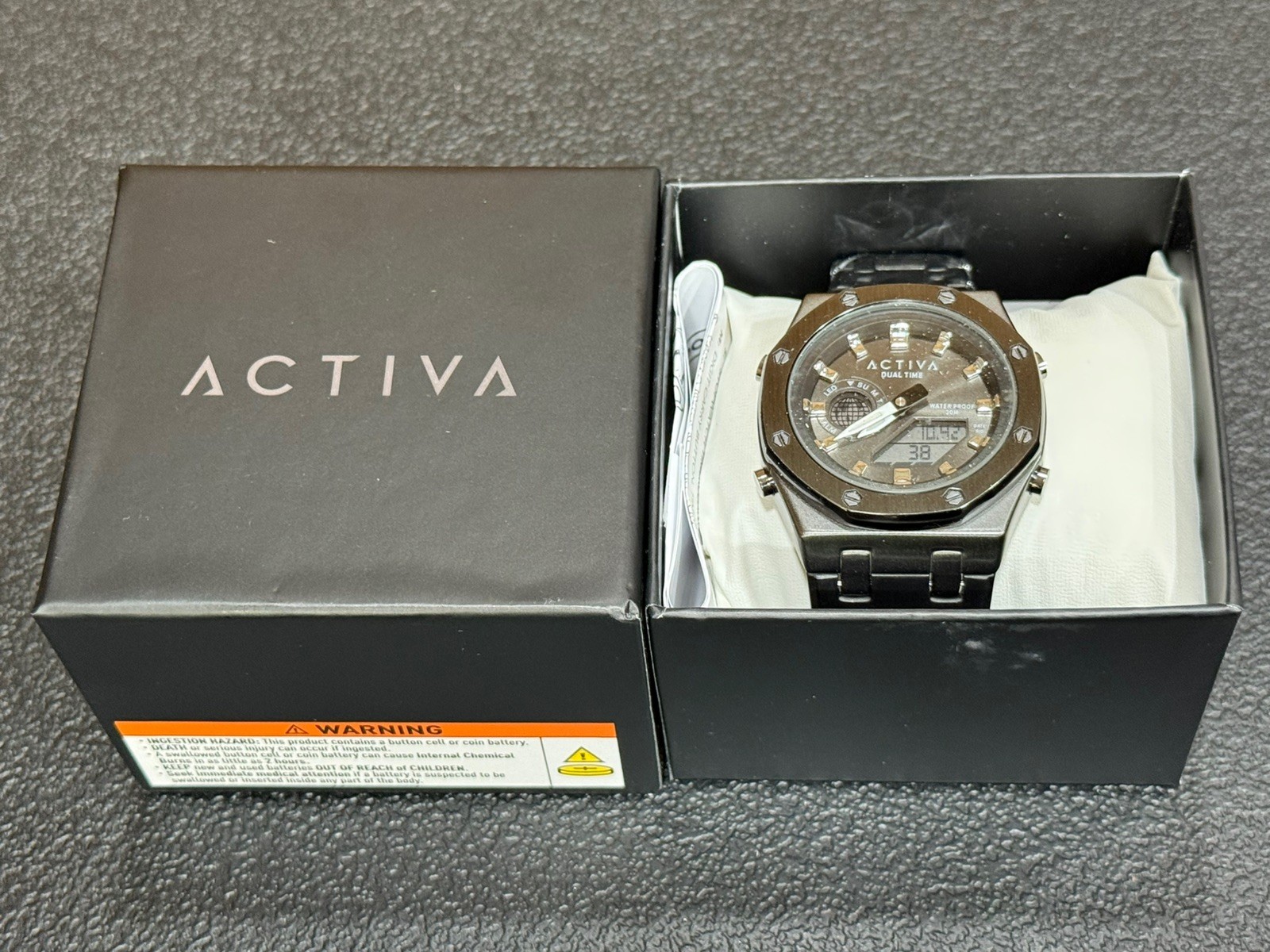 Activa X Invicta Digital Unisex Watch – 45.5mm, Silver, Black Dial