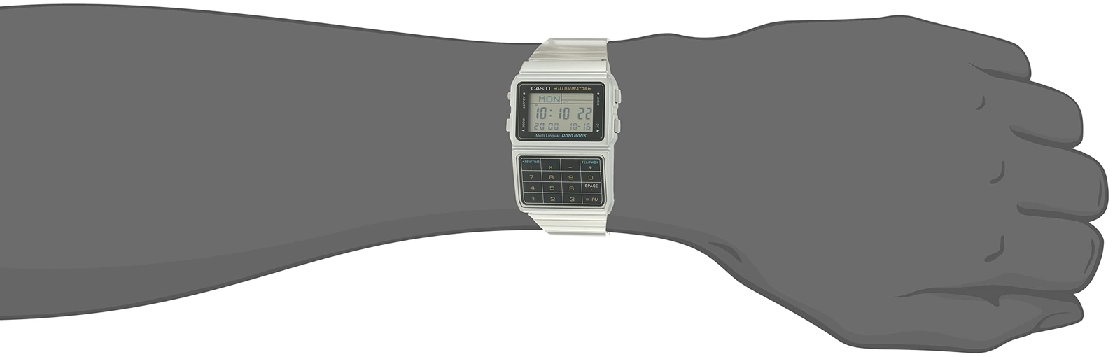 Casio Silver Tone 25 Memory Calculator Databank Watch DBC-611-1DF