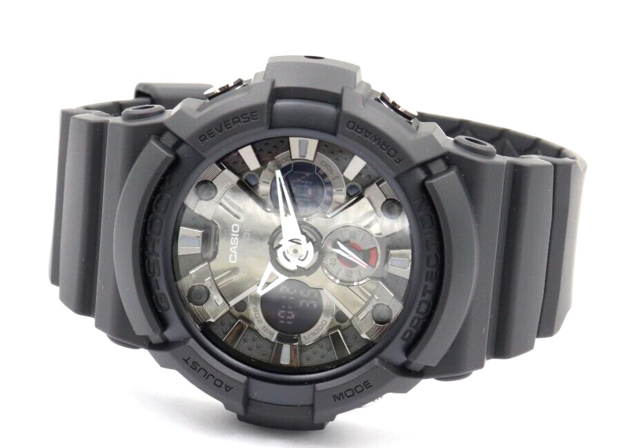 New Casio G-Shock Analog-Digital Black Chrono Men Watch 53mm GA201-1A $150
