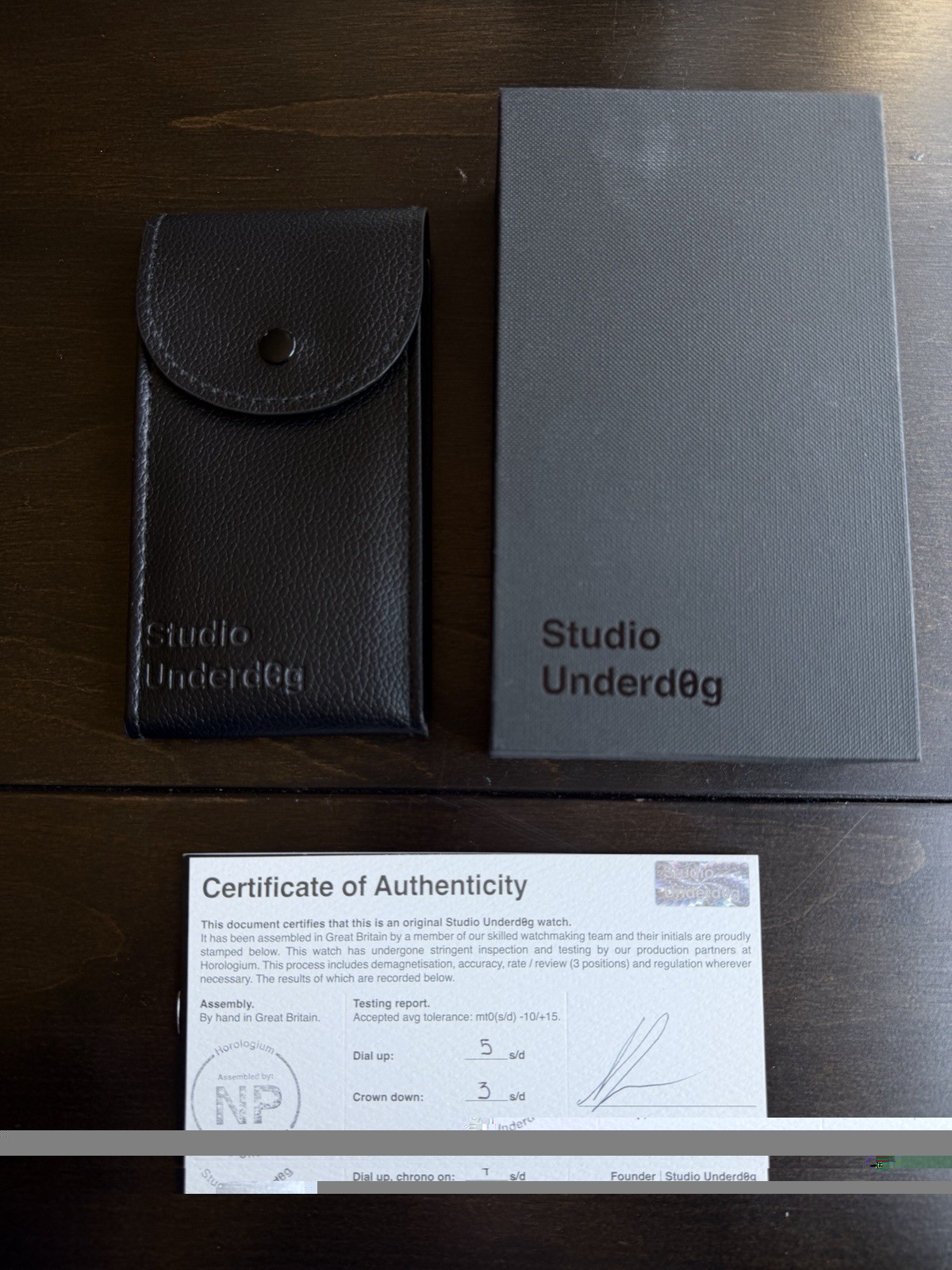 Studio Underd0g Desert Sky Manual Chronograph 38mm – Excellent w/ Box and Papers