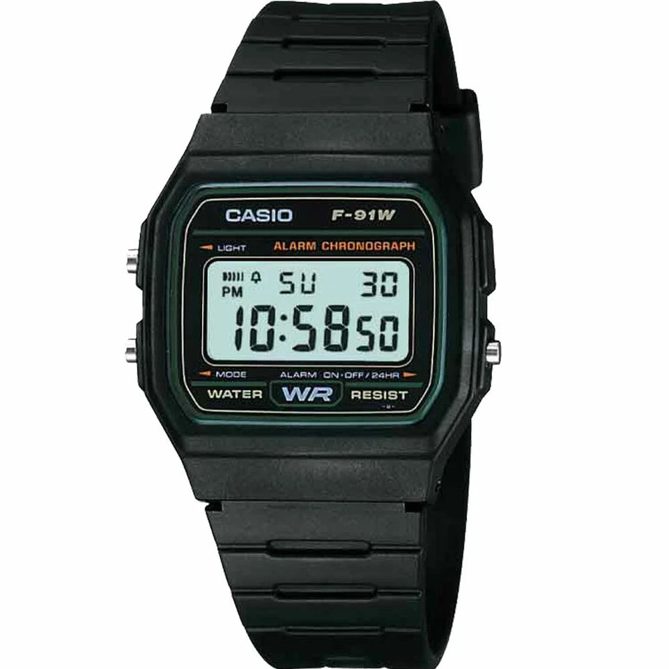 CASIO WATCH VINTAGE RETRO ORIGINAL F-91W-1 F91 F91W F-91 WARANTY