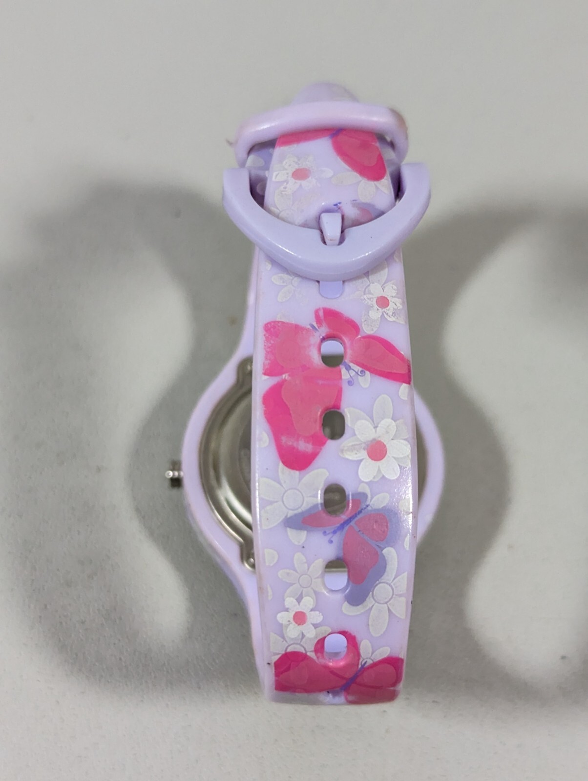Lucky Dingbats Digital Day Date Pink Purple Butterfly Silicone Band Watch