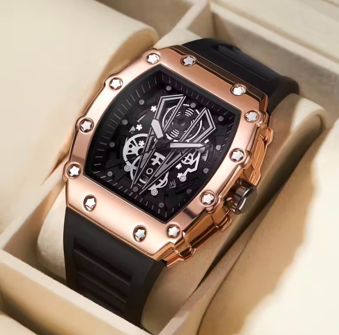 Foreign Trade Watch Large Dial For Men Quartz Waterproof Sport Square Luminous