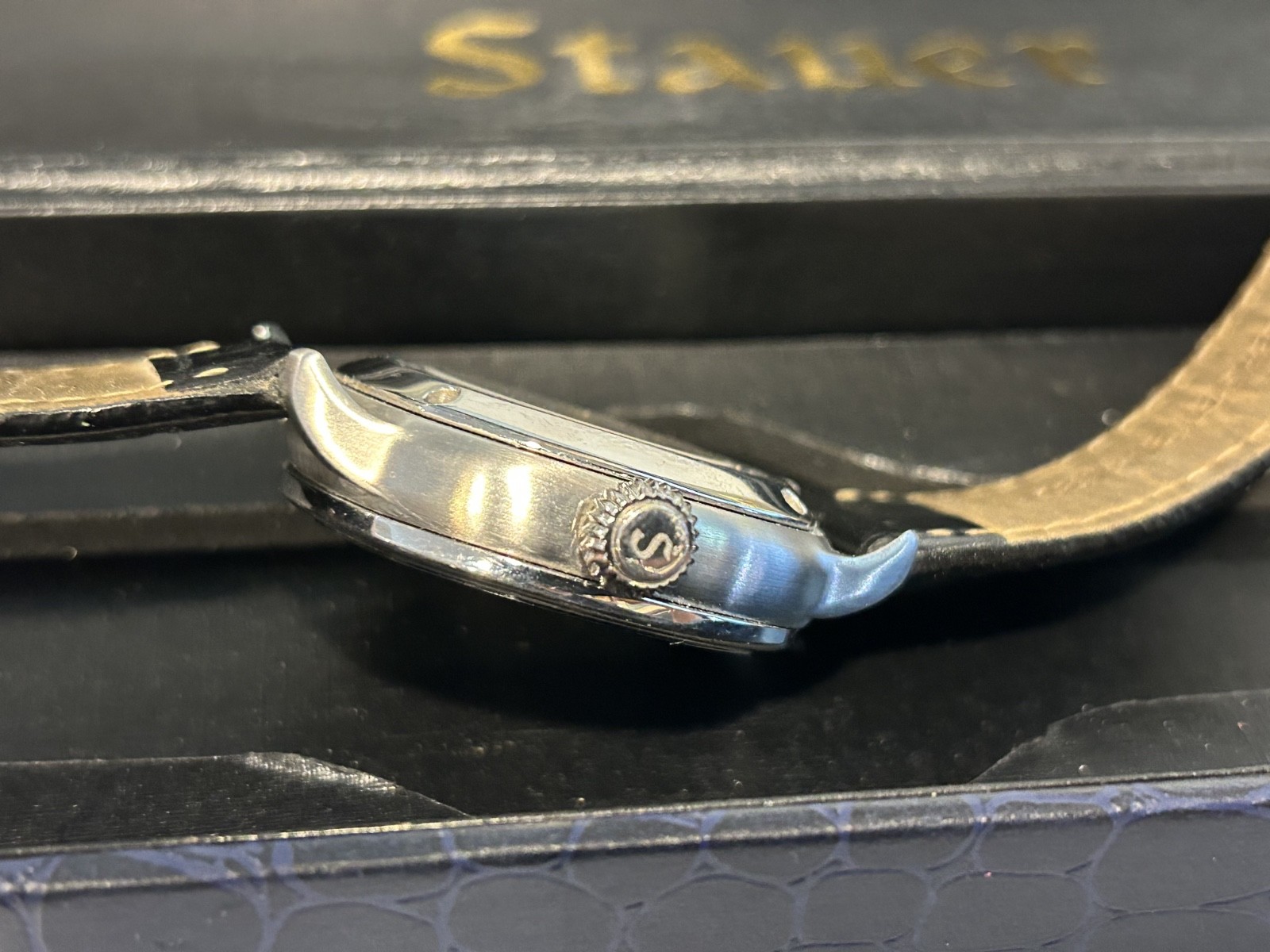 Stauer 1930 Dashtronic, Automatic, 21 Jewels, Stainless Steel, Leather Used