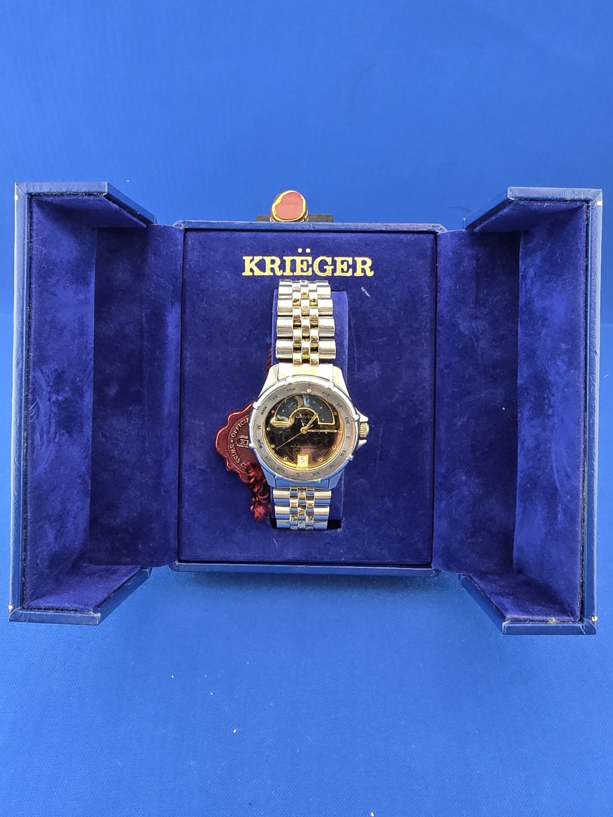 Krieger M882 Lunar Chronometer Celestial Dial Moon phase Compass Bezel Watch