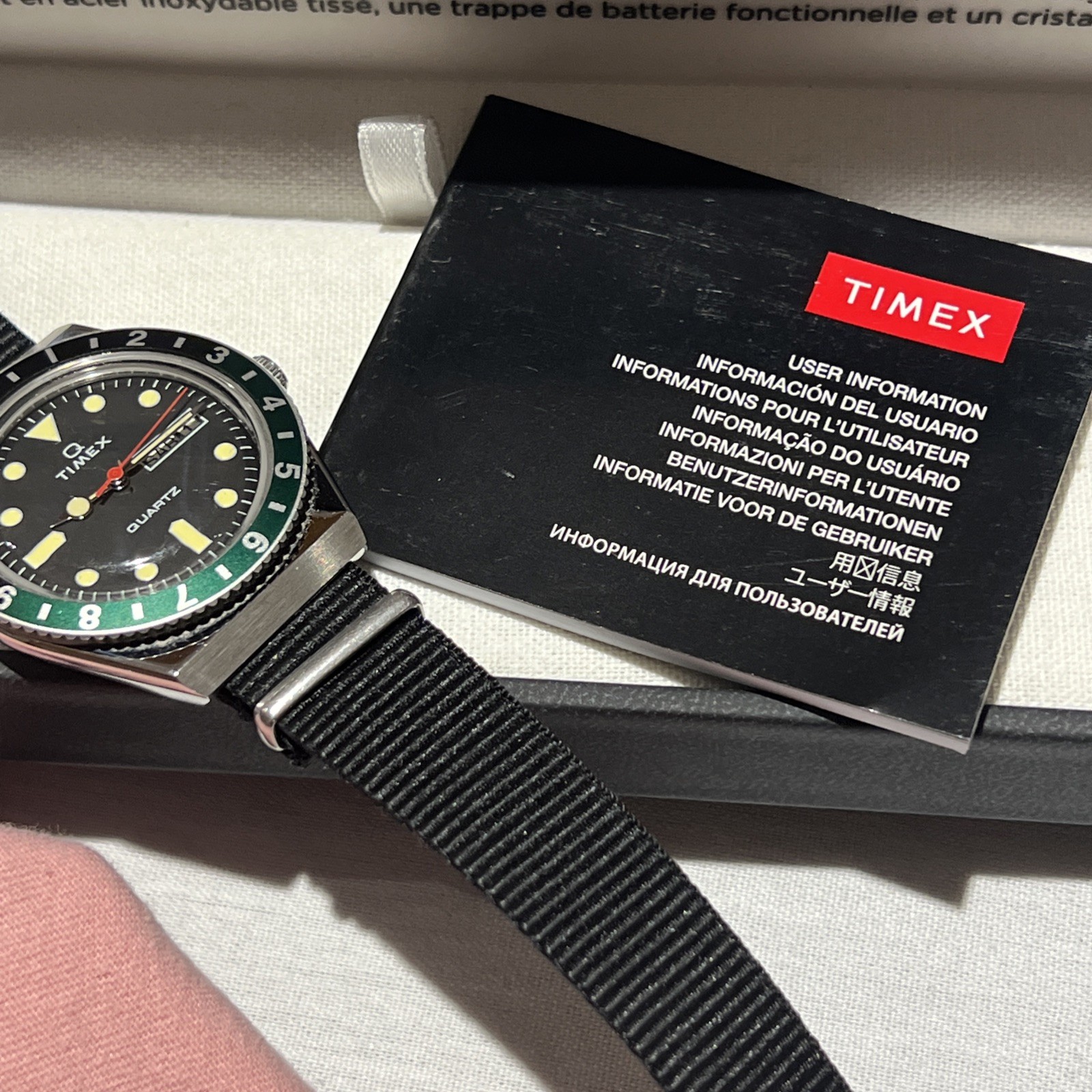 Timex Q Timex Mens Watch Reissue 38mm Stainless Steel Nato Strap TW2U60900 -F430