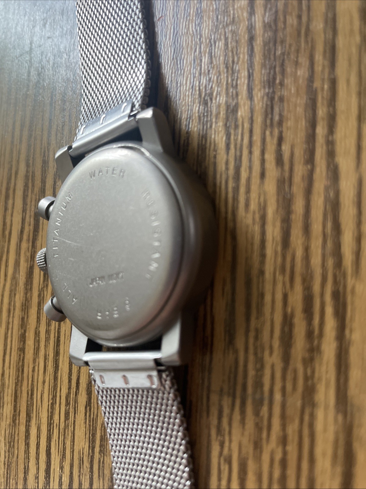 Vintage Rare Boccia Titanium Watch Silver on Silver Mesh Clasp Band Black Hands