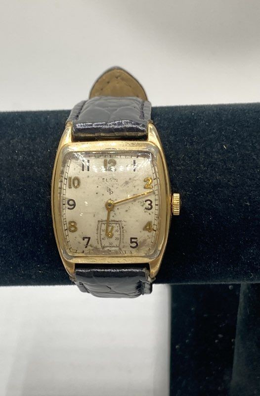 Vintage Elgin 10K Gold Filled Mechanical Manual Wind Men’s Watch Tonneau Case