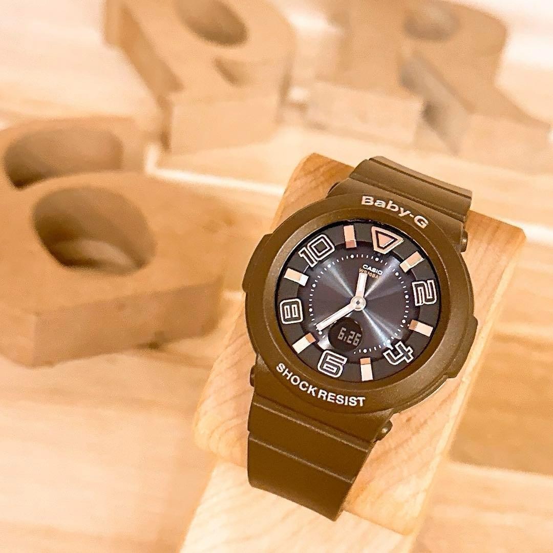 Excellent condition Casio Baby G radio solar wristwatch BGA 1601 brown black Bab