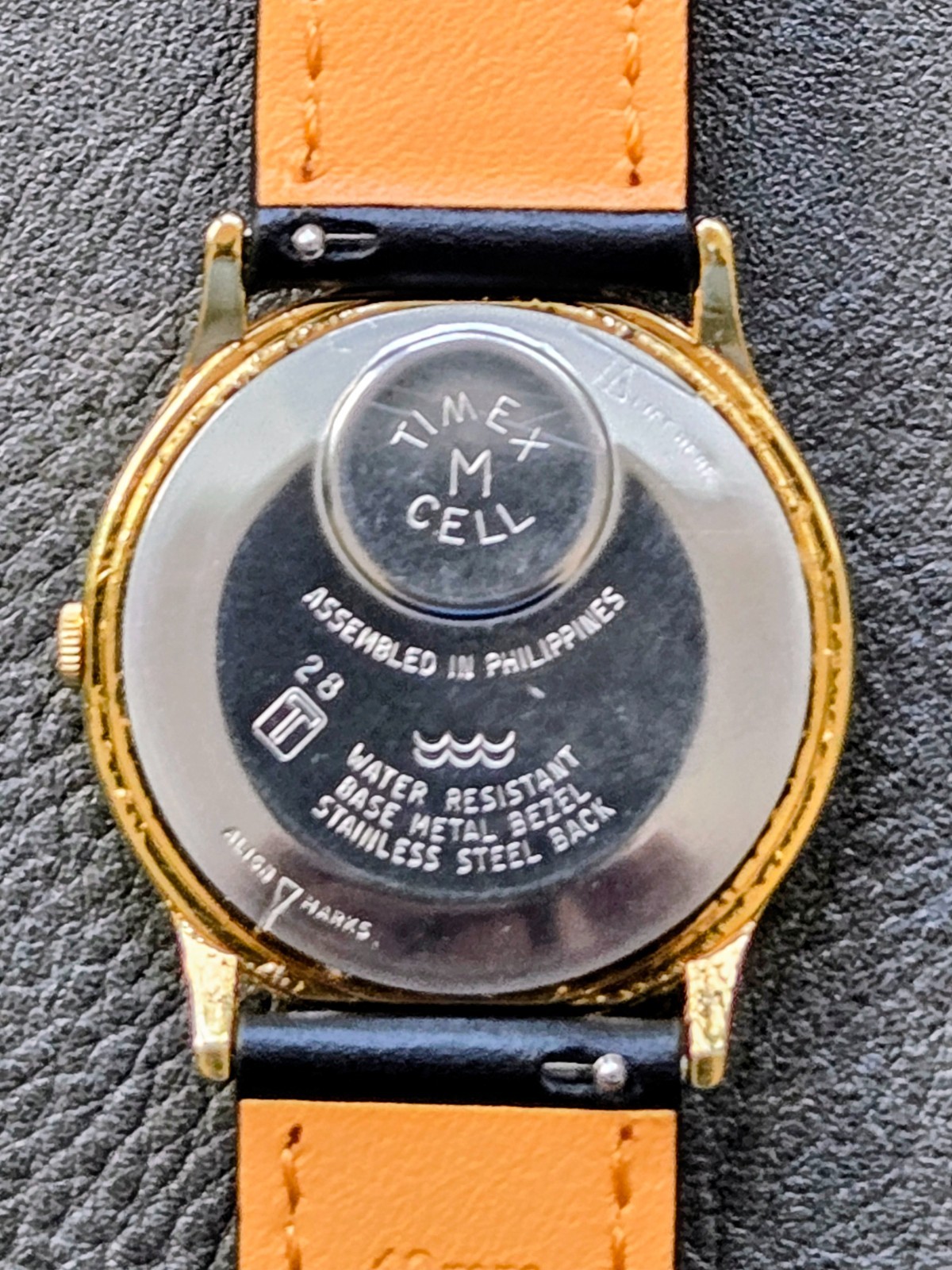 Timex Classic Gold-Tone M-Cell Watch – Running, New Black Leather Strap