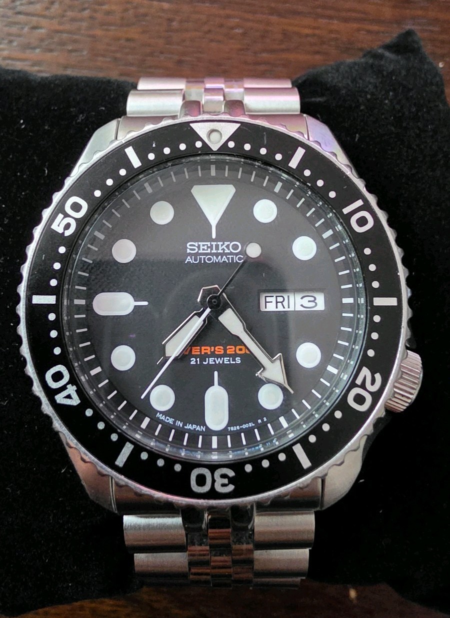 Seiko Automatic Black Dial Men’s Black Watch (SKX007J1) with Jubilee Band