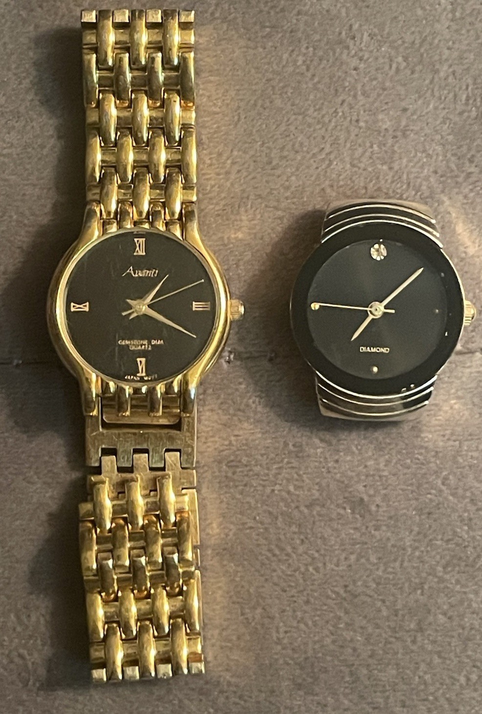 (2) Vintage Watches: Avanti Quartz Gold Tone Watch & Diamond Quartz SS