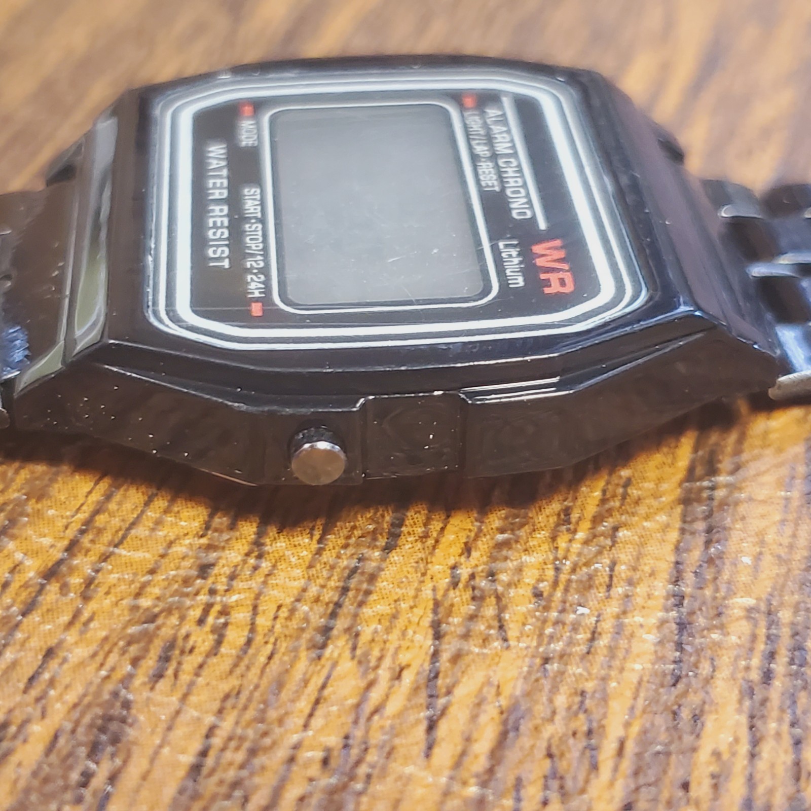 Stainless Steel Retro Digital Watch. Classic BLACK Date Time Alarm Timer US SHIP
