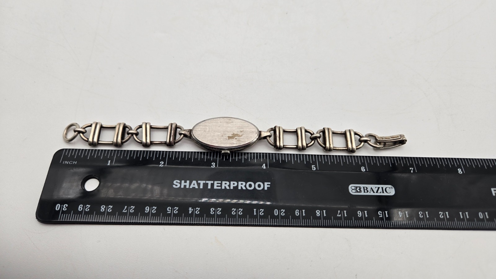 Vintage Longchamps Sterling Silver Blue Face Oval Women’s Midcentury Watch