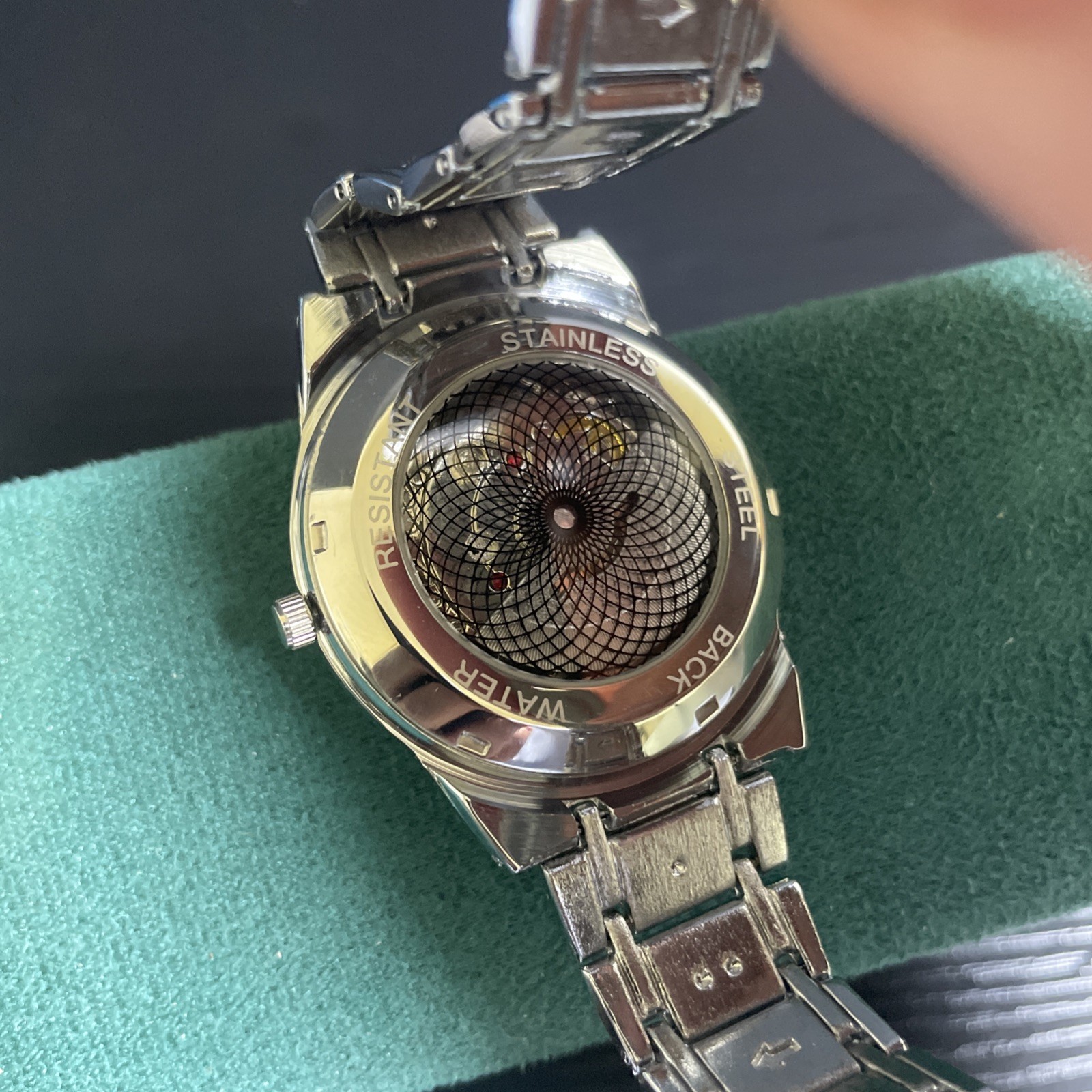 ORUSS 1853 Men’s Multifunction Watch Black Gold Dial Bracelet Box Working